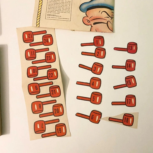 Vintage 1937 Popeye Party Game Where My Pipe Pin  The Sailor Whitman Game - Picture 7 of 16